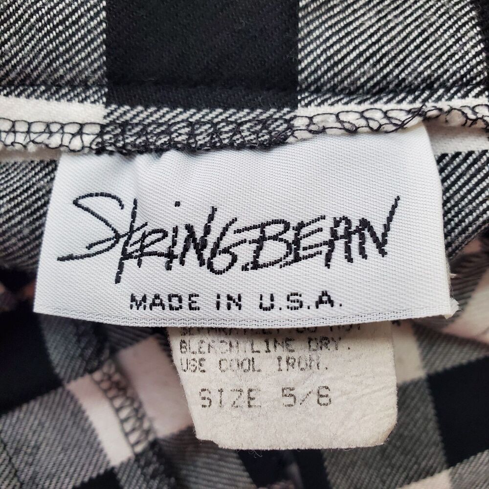 Vintage 90s Stringbean Black & White Gingham Bermuda Shorts - Picture 5 of 7